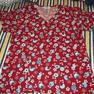 Lady bug and flower scrub print